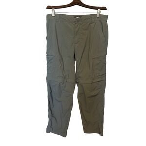 REI Co-op Olive Green Relaxed Cargo Convertible Zip Off‎ Leg Pants Size 36X32